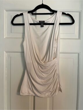 Express Cream Draped Cowl Tank
